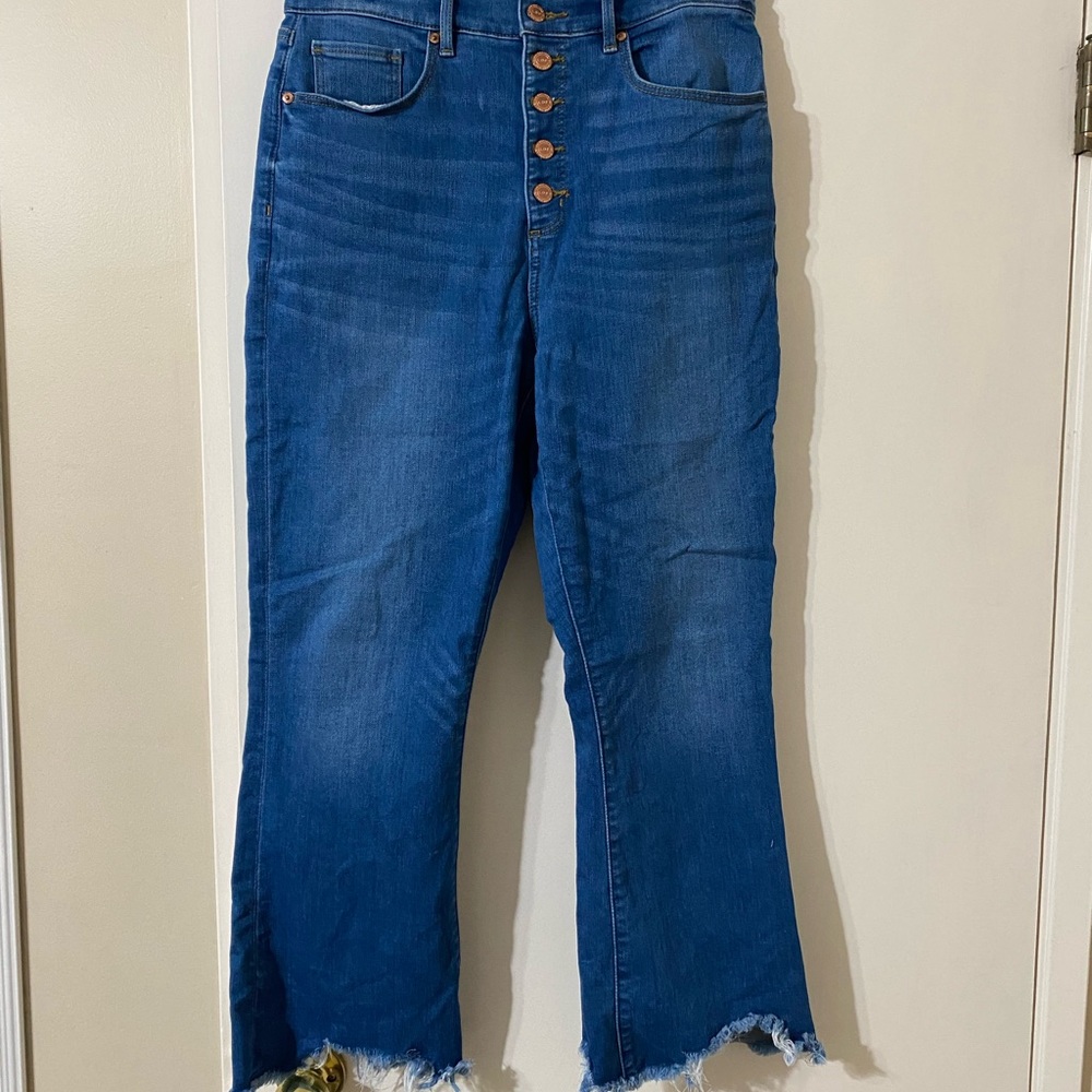 Loft high waist kick crop jeans.